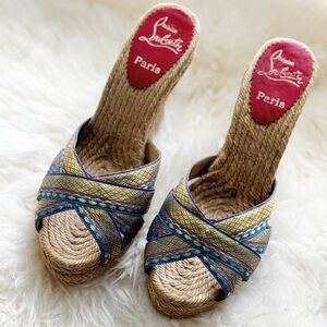🔥🔥Christian Louboutin Espadrille Wedges
